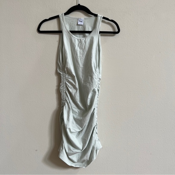 Aritzia Tna CHILL Malibu Dress Mint Ruched Bodycon Mini - Picture 3 of 4